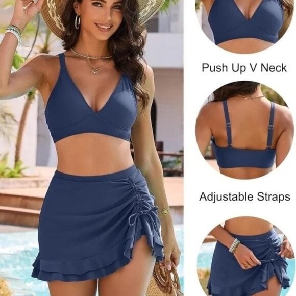 *NEW* (M) Blooming Jelly Bikini with Highwaisted Skirt - Picture 1 of 4